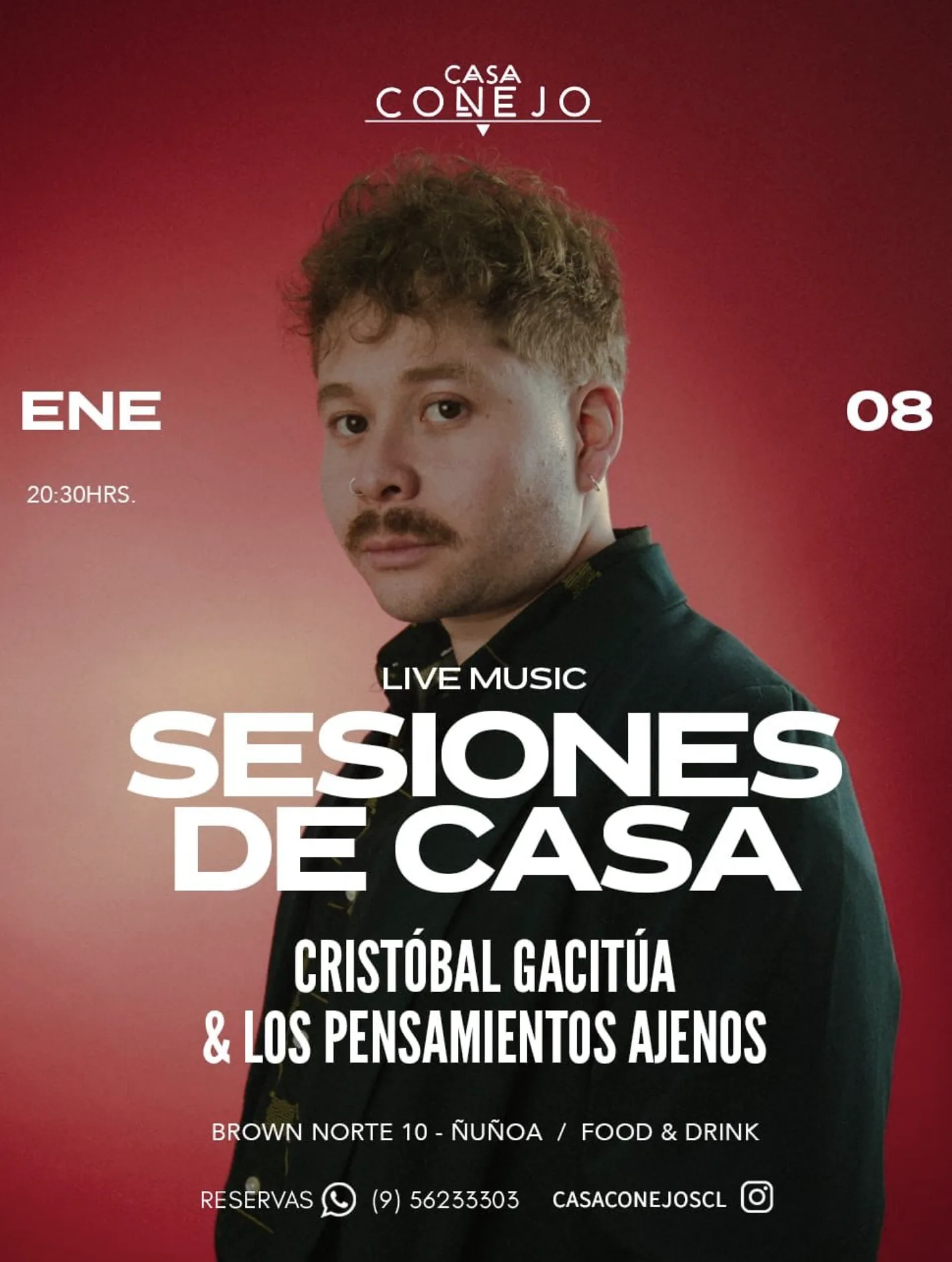 Sesiones de Casa — Cristóbal Gacitúa & los Pensamientos Ajenos en Casa Conejo, 8 de enero